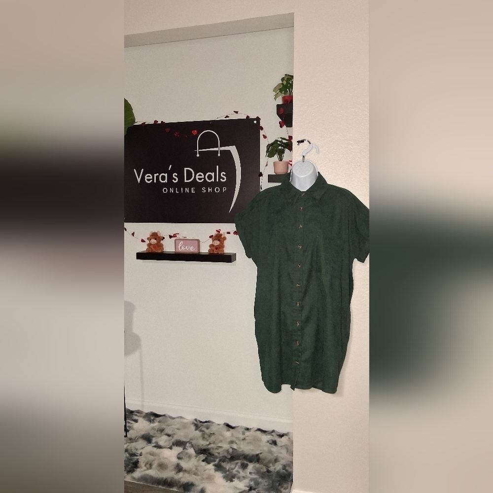Green Button-Up Shirt - Picture 6 of 13